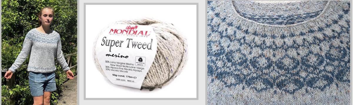 Strikket i Super Tweed fra Lana Mondial